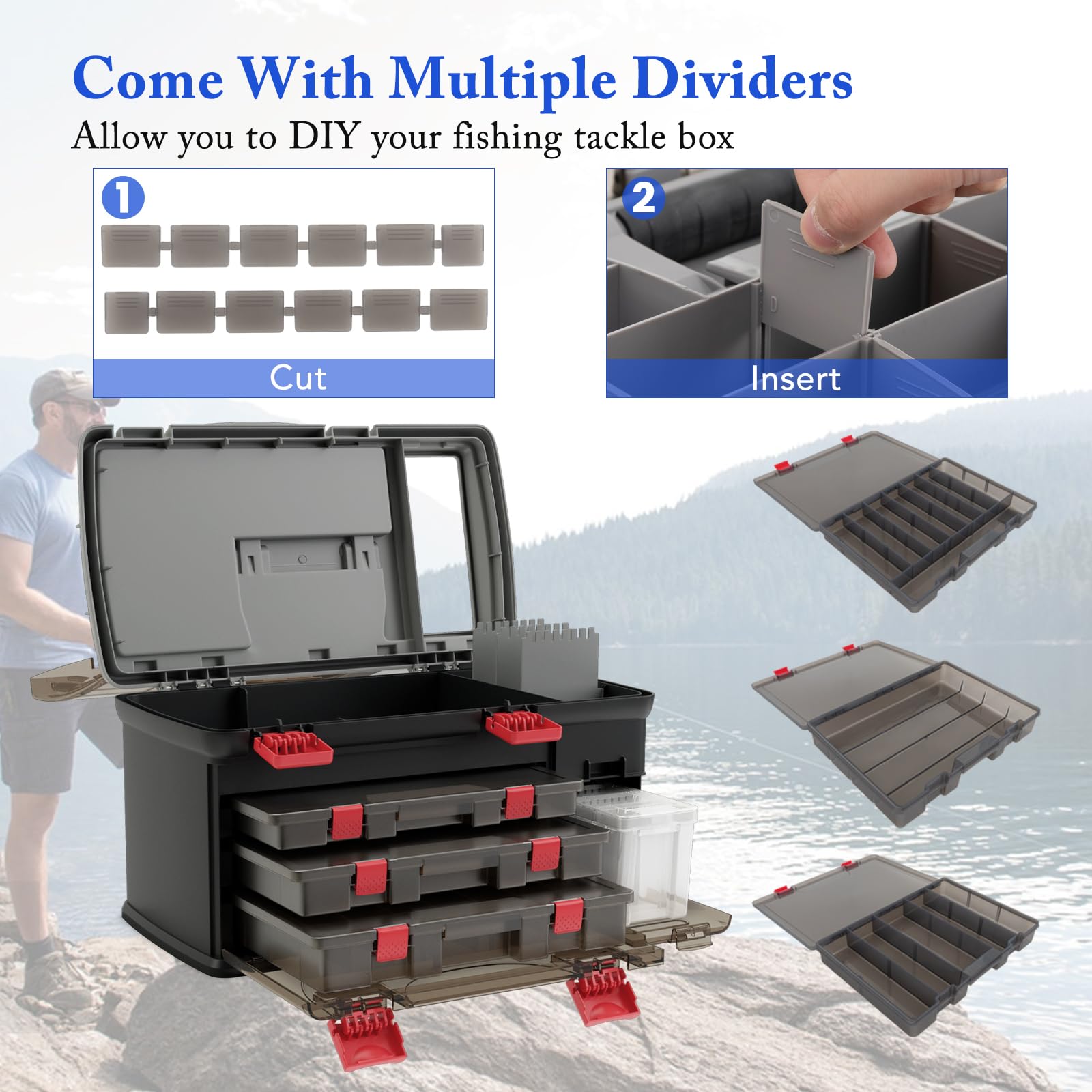 Toolsempire adjustable dividers for a customizable tackle layout