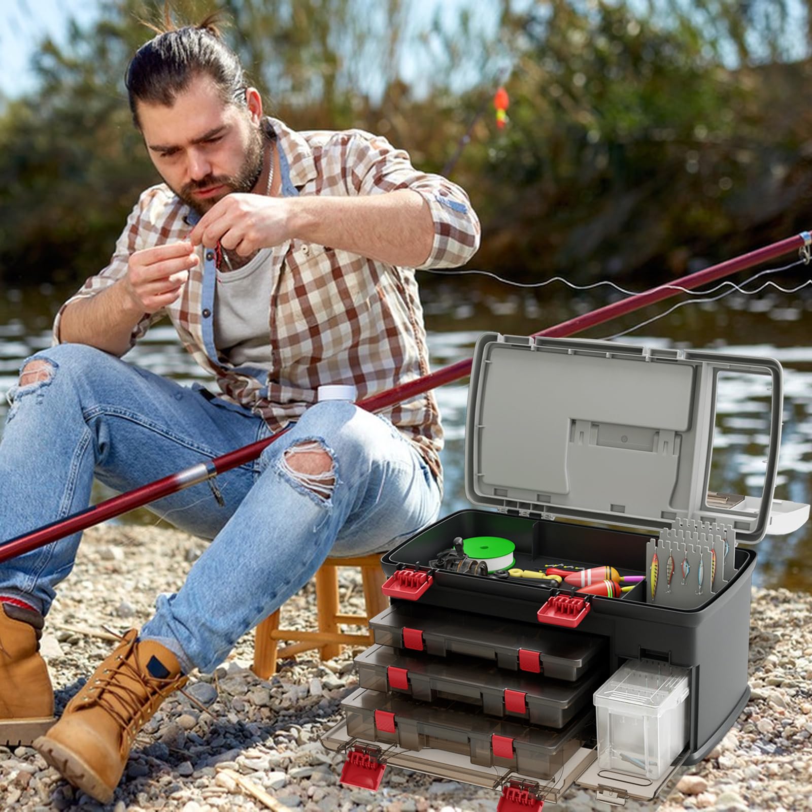 Toolsempire anti-skid base keeps the box steady on boat decks