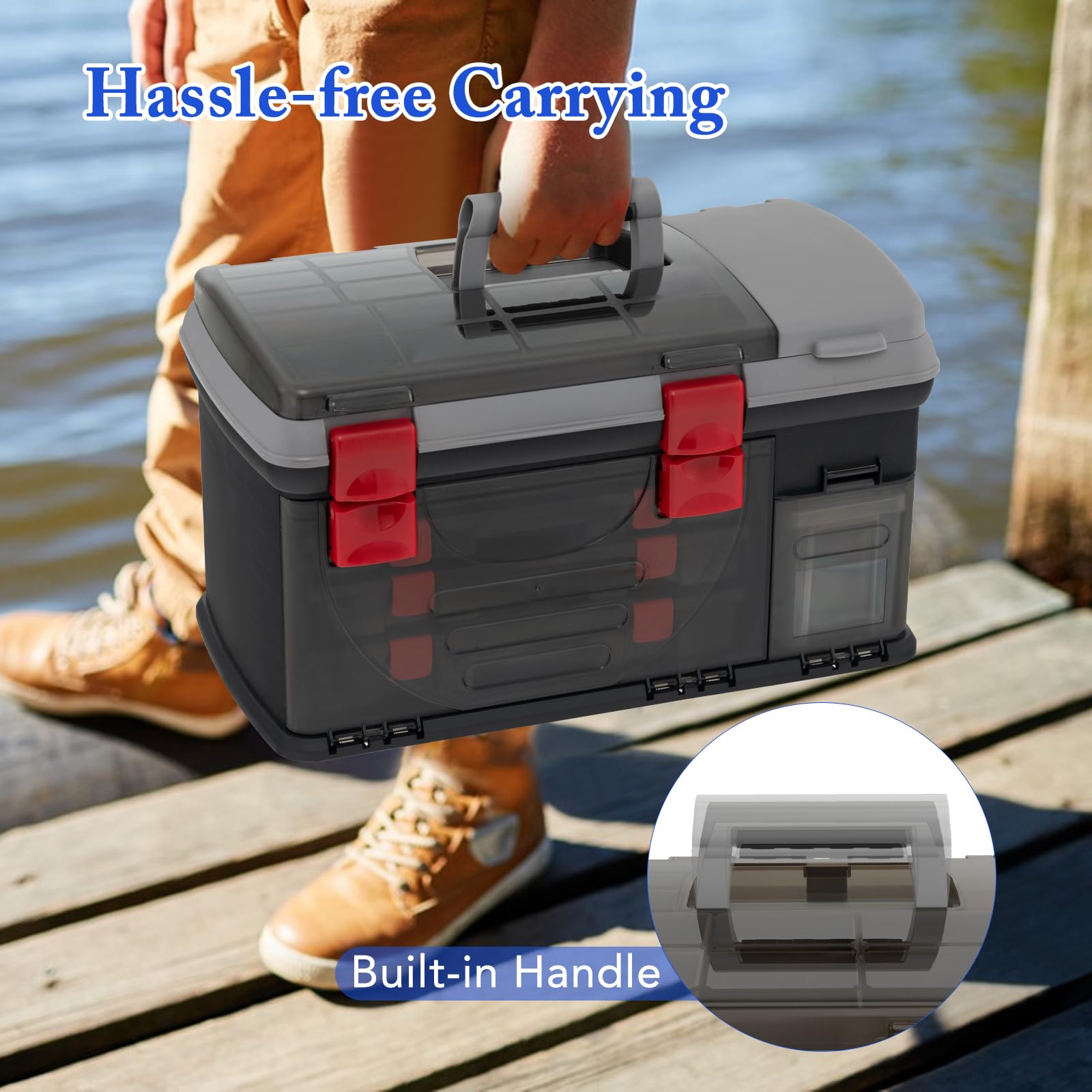 Toolsempire transparent lids to see tackle contents at a glance