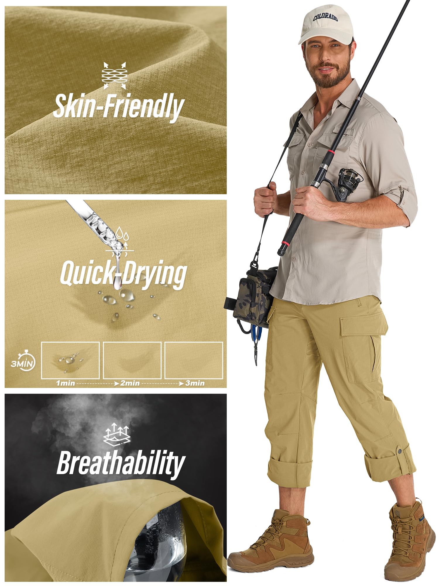 Toomett mens hiking pants adjustable waist ensures comfortable fit during activity