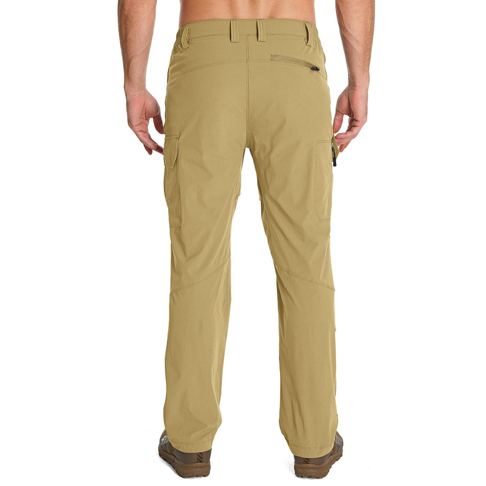 Toomett men's hiking pants side roll-up leg view showing cooling knee roll-up feature for mile-high treks