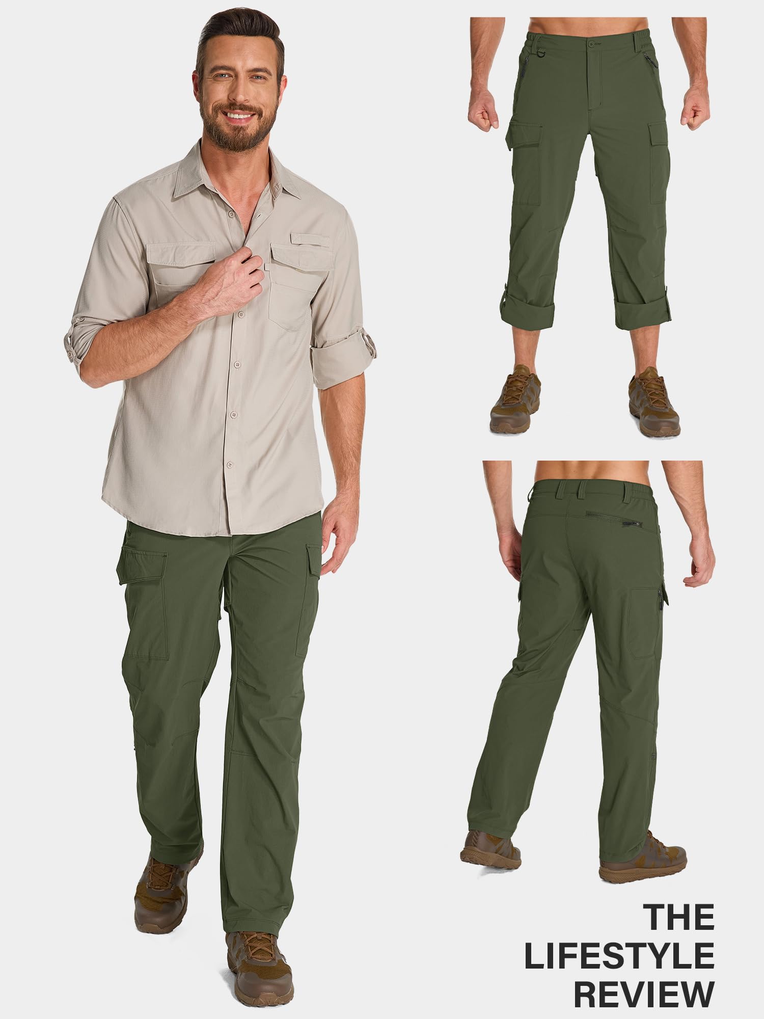 Toomett mens hiking pants detachable belt for a personalized fit