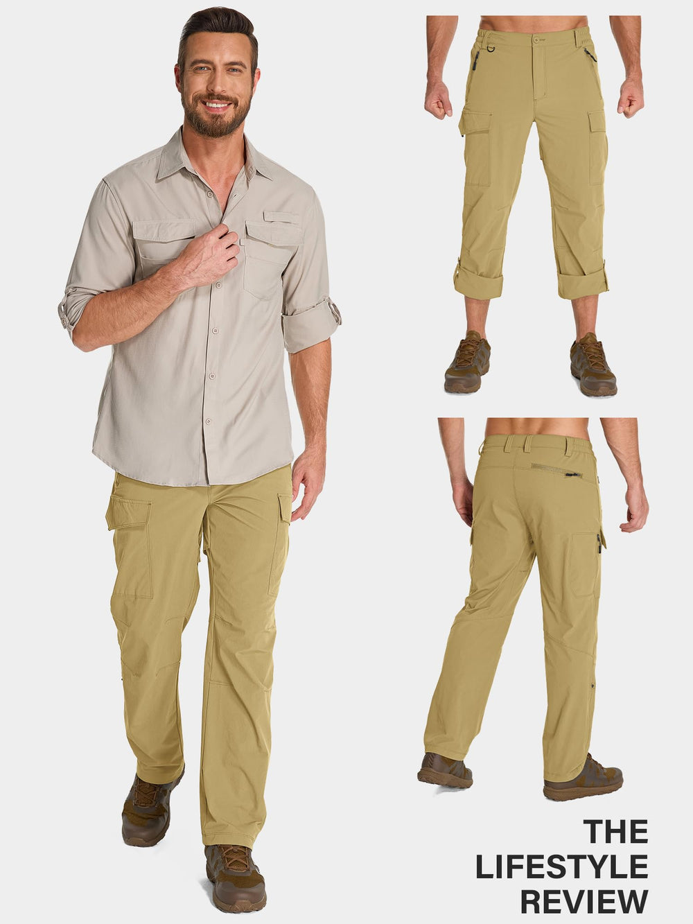 Toomett mens hiking pants durable zipper and button closure support reliable trail use