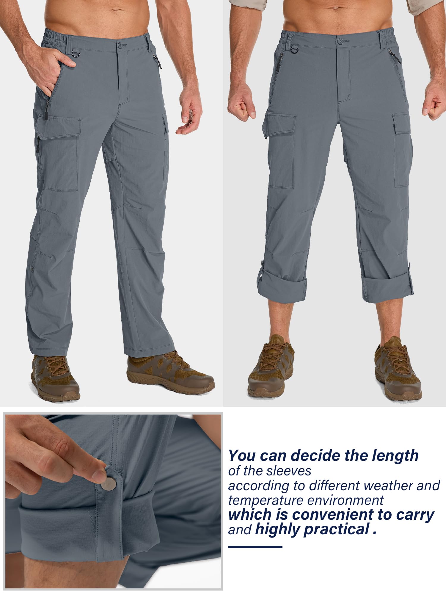 Toomett mens hiking pants ripstop polyester for rugged outdoor durability.