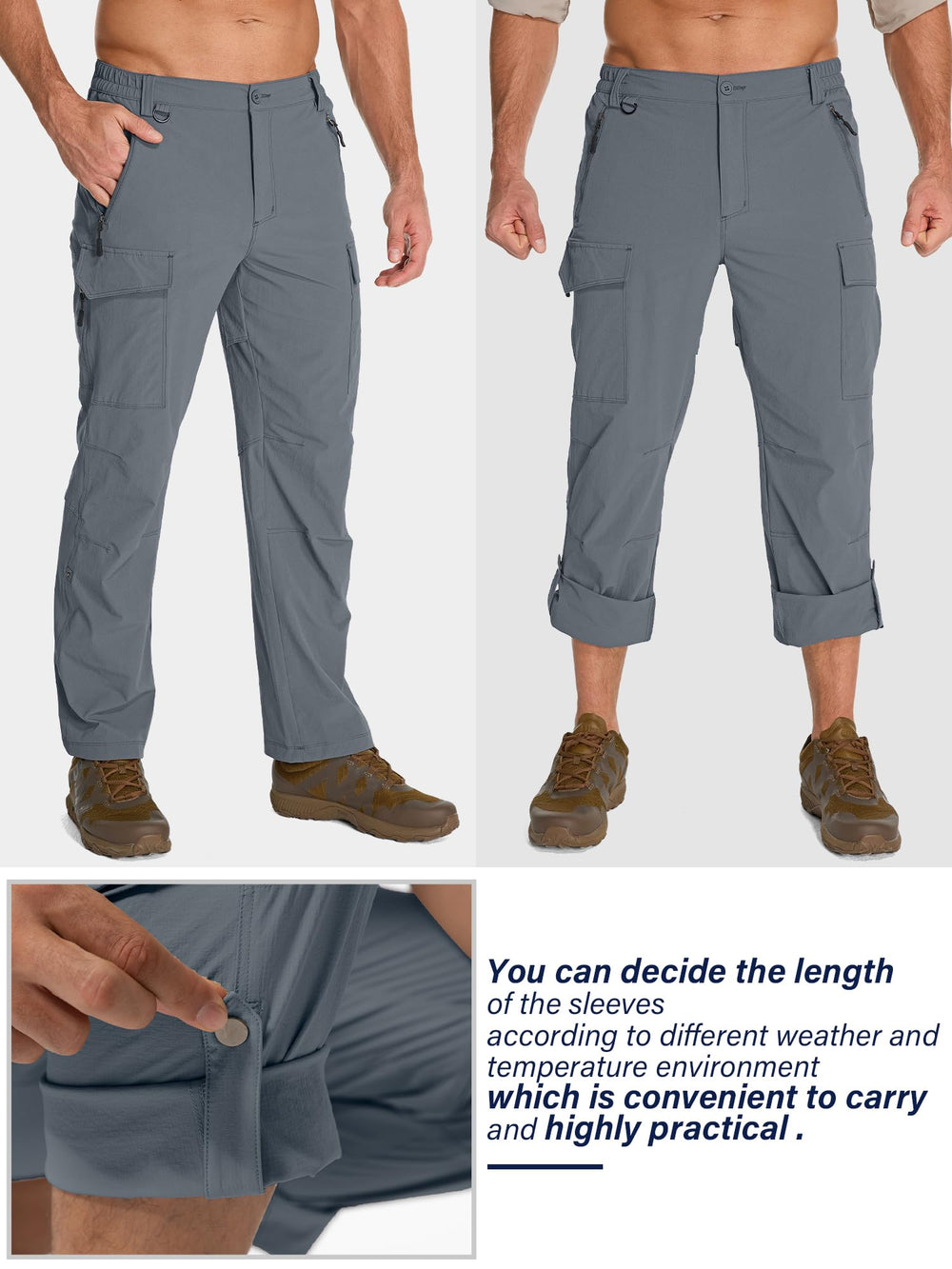 Toomett mens hiking pants ripstop polyester for rugged outdoor durability.