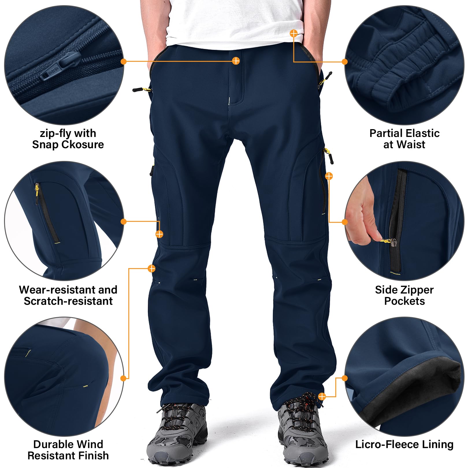 Toomett MH4409 blue pants knee detail illustrating articulated knees for mobility