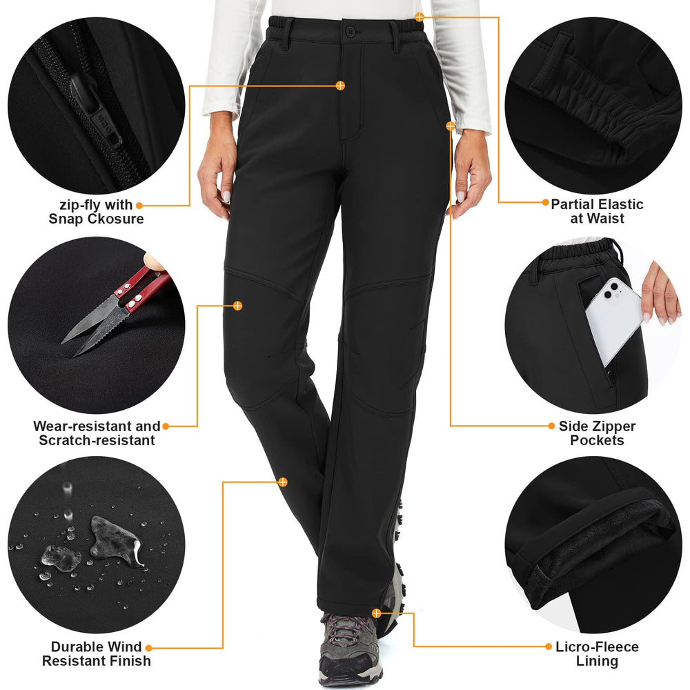 Toomett snow ski pants with articulated knees offering stretch and mobility in wind and snow.