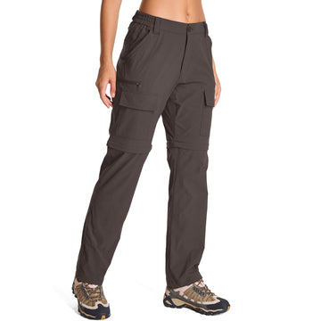 Toomett Women's Hiking Pants brown, front view, lightweight and flexible for active days.