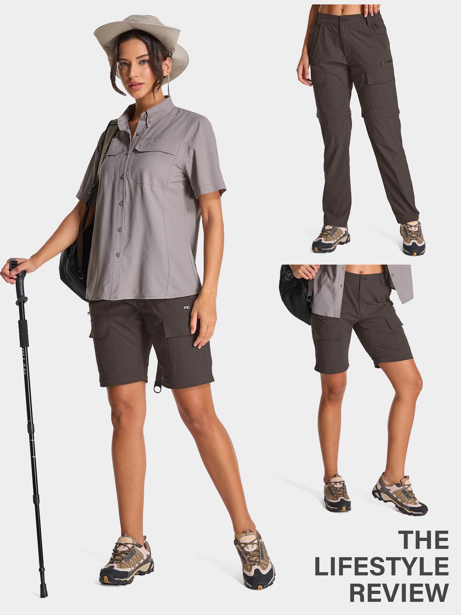 Toomett women's hiking pants quick-dry fabric dries fast after rain.