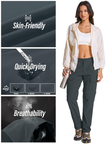 Toomett women's hiking pants four-way stretch supports unrestricted mountain movement.