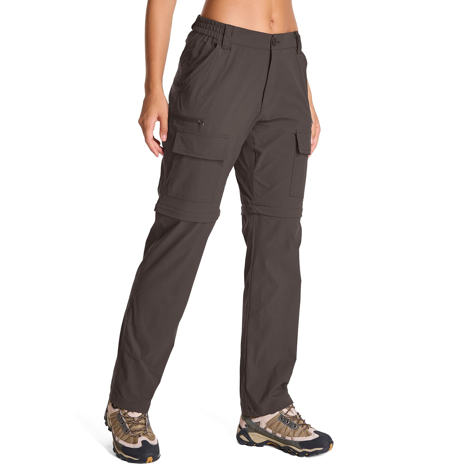 Toomett women's hiking pants front view highlights breathable, lightweight fabric for warm days outdoors.