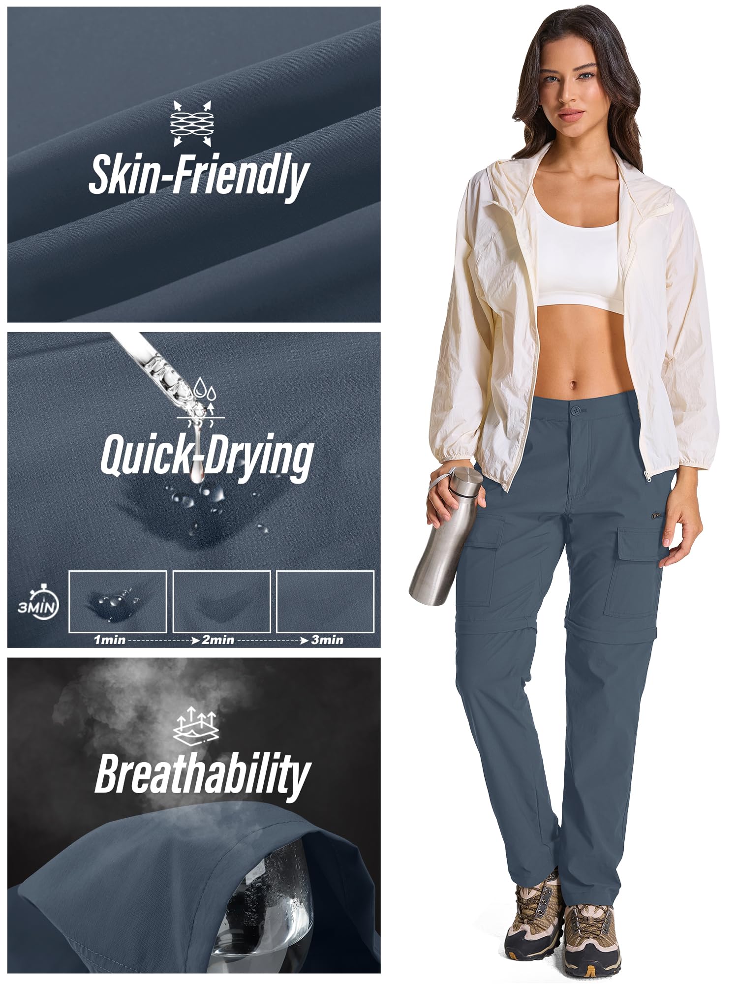 Toomett quick-dry fabric keeps you comfortable after rain.