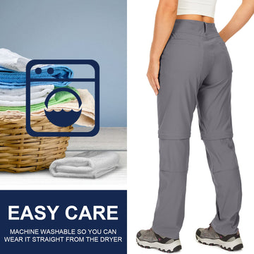 Toomett women's hiking pants quick-dry fabric highlighting sweat-wicking comfort.
