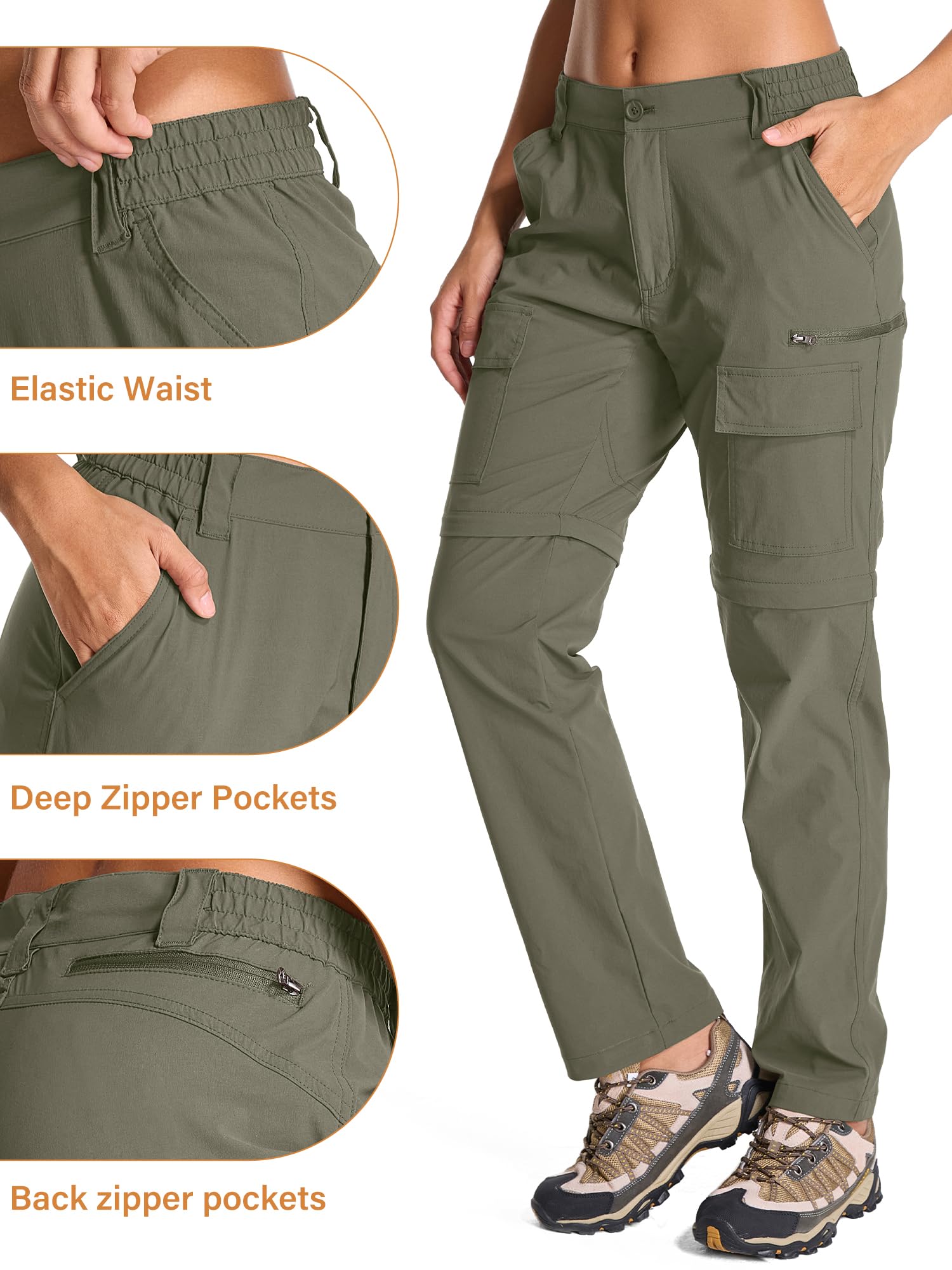 Toomett hiking pants with removable waistband for adjustable comfort