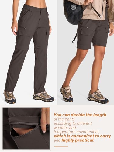 Toomett women's hiking pants zip-off legs show versatile conversion for changing weather.