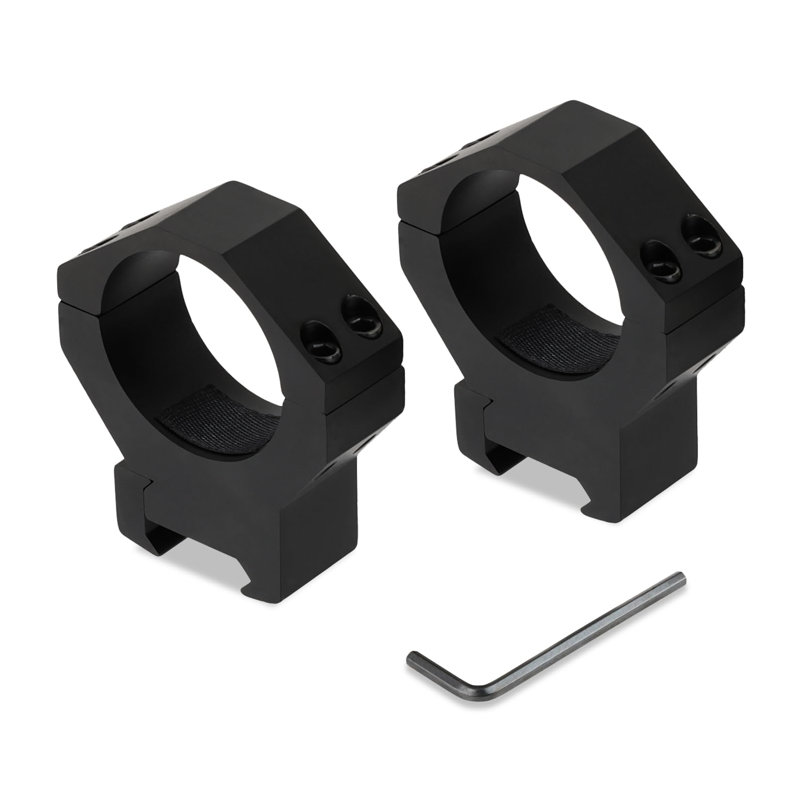 ToopMount 34mm rings outer view with lightweight aluminum for Picatinny use.