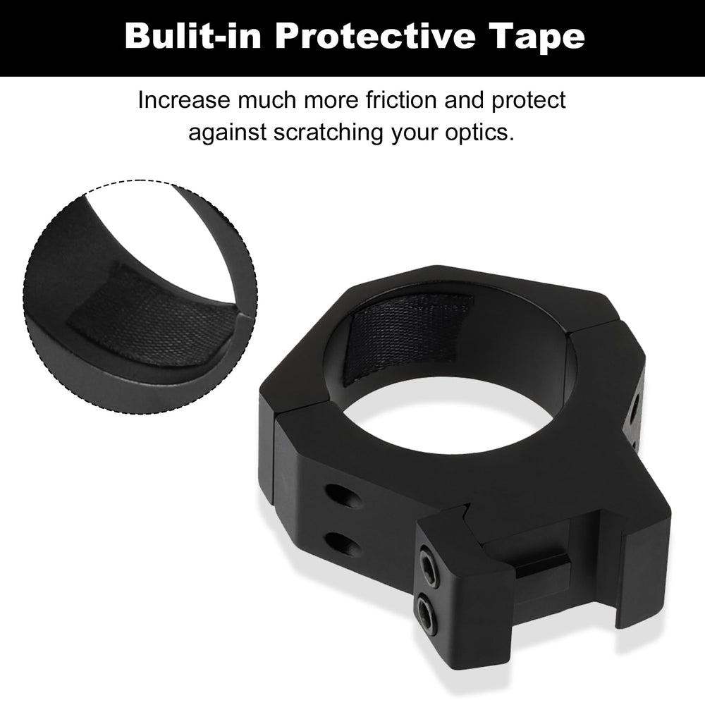 ToopMount interior tape protection prevents scope marring during installation.