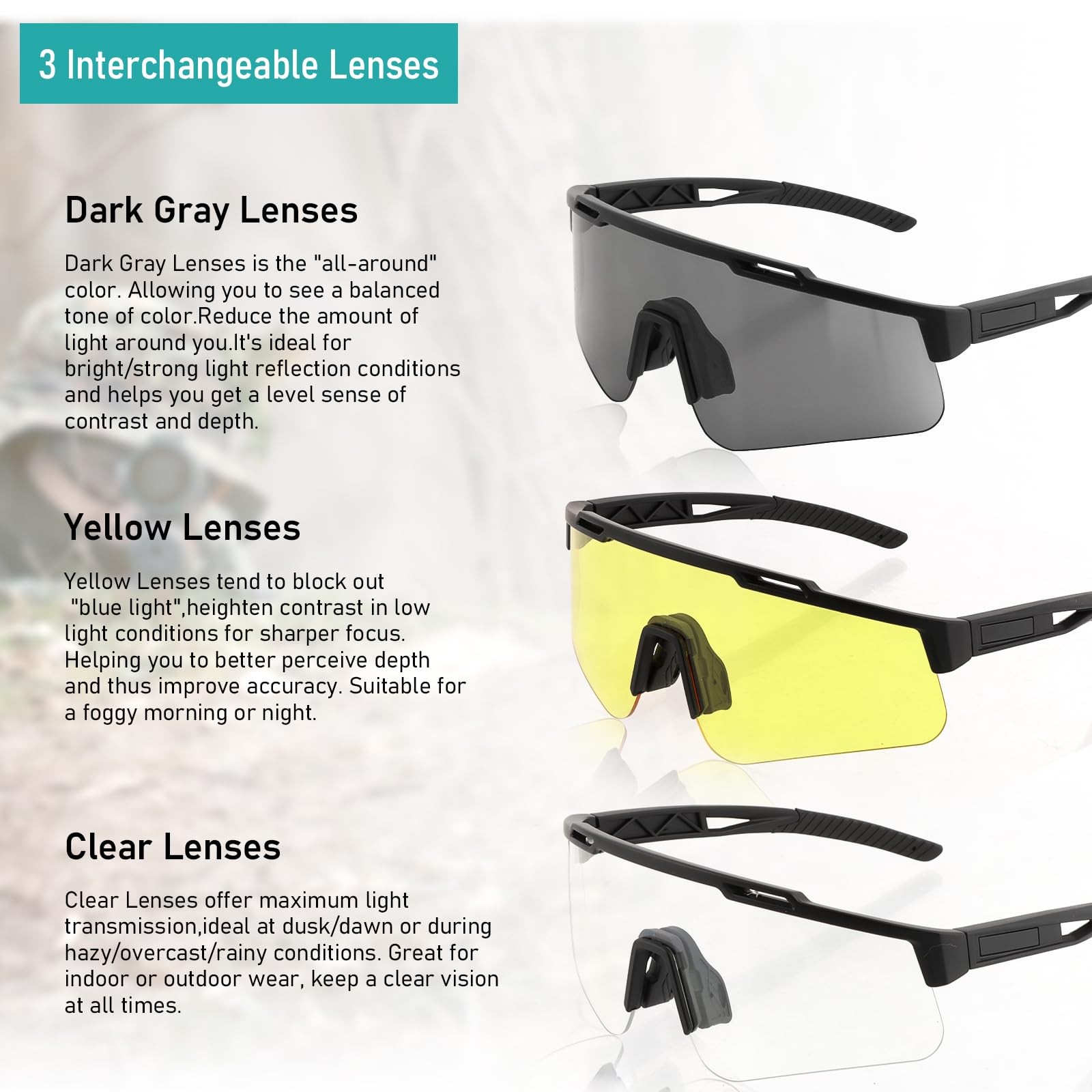 ToopMount clear lens aids visibility on cloudy or rainy days.