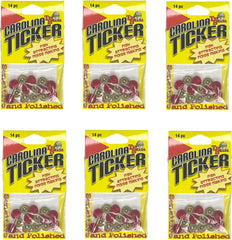 Six-pack bundle image: Top Brass Carolina Tickers with red 8mm glass beads (image 1)