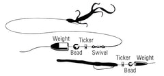 Six-pack bundle image: Top Brass Carolina Tickers with red 8mm glass beads (image 2)