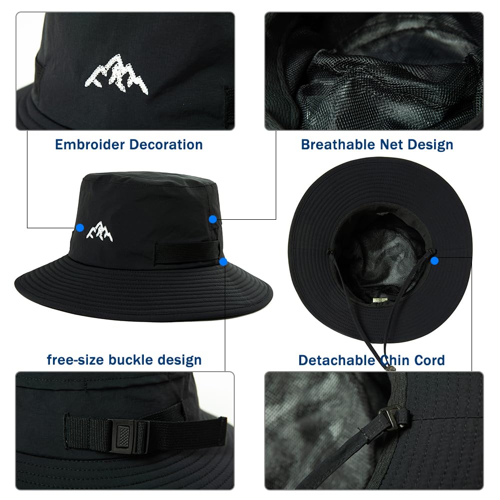TOP-EX waterproof men's bucket hat in wet environment demonstrates water-repellent performance for rainy days