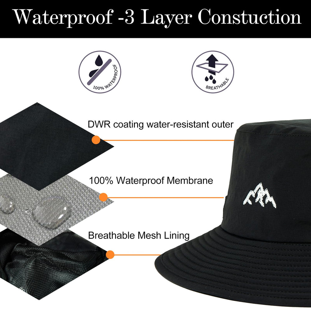 TOP-EX waterproof men's bucket hat during outdoor activity like fishing or hiking, shade and comfort