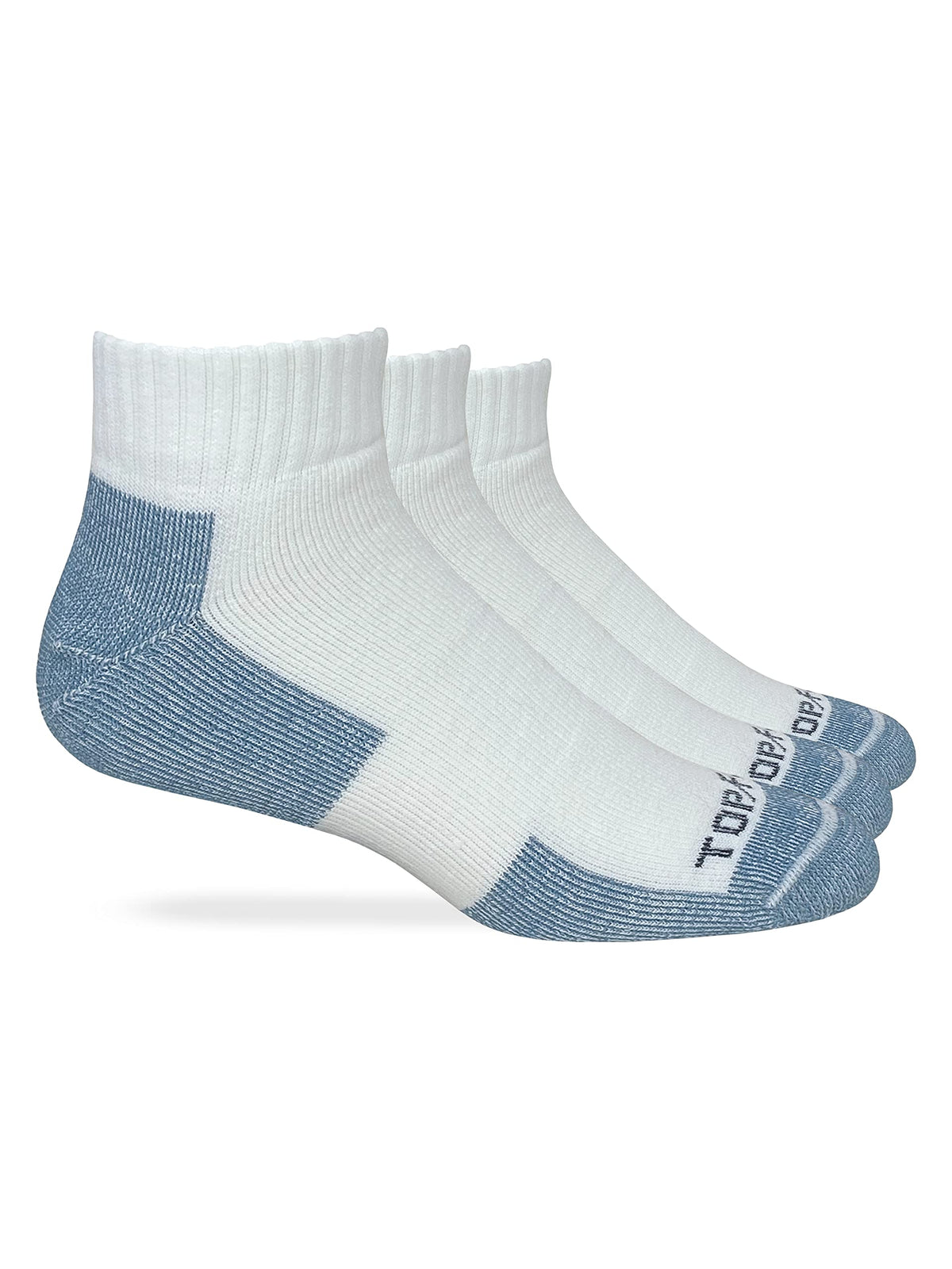 Top Flite men's moisture-wicking sock front view shows breathable fabric for all-day comfort