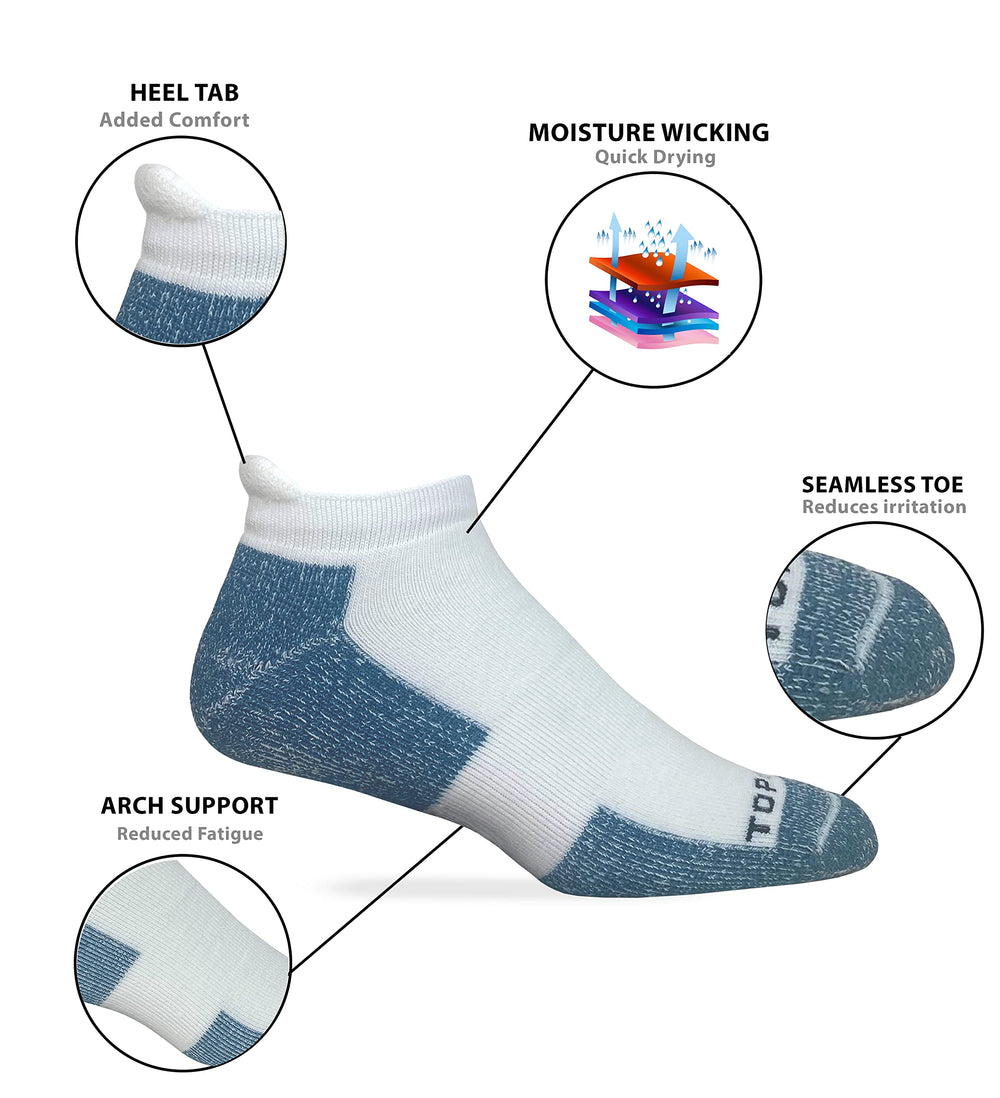 Top Flite men's seamless-toe socks reduce irritation for long runs and daily wear