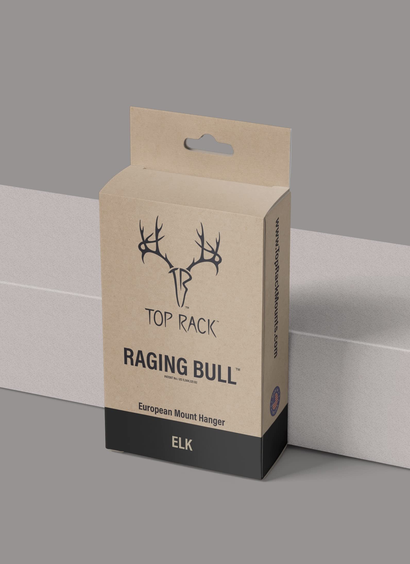 Top Rack black raging bull mount adds dramatic, durable wall accent.