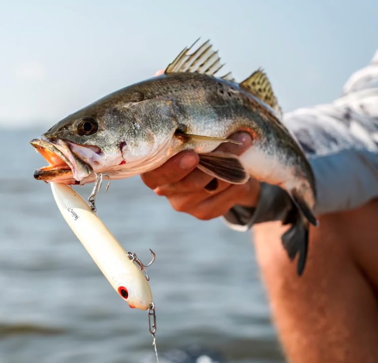 Top Water speed clip inshore bundle-use depicts easy lure swaps with minimal fuss.