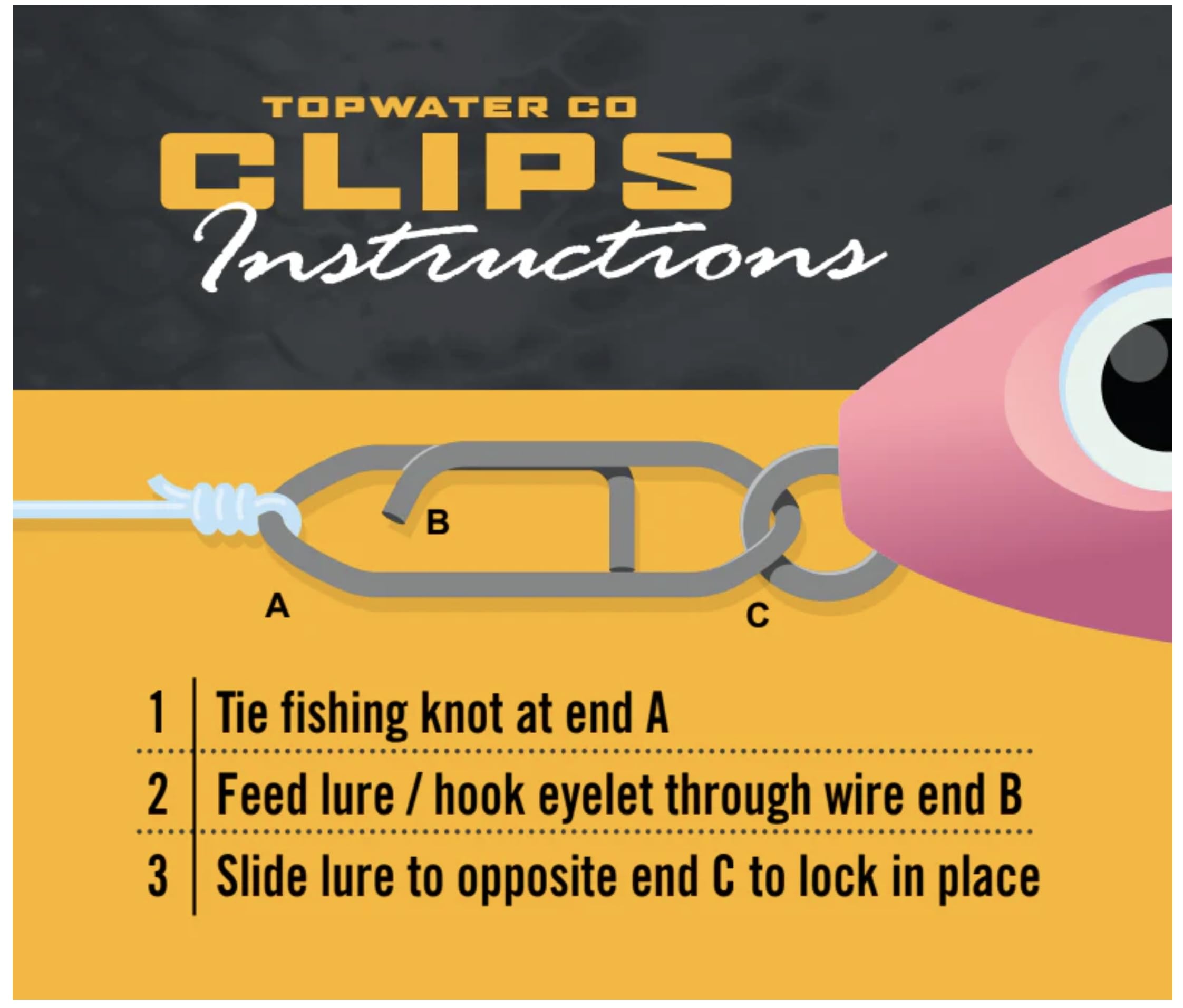 Top Water stainless steel speed clip closeup highlights corrosion resistance.