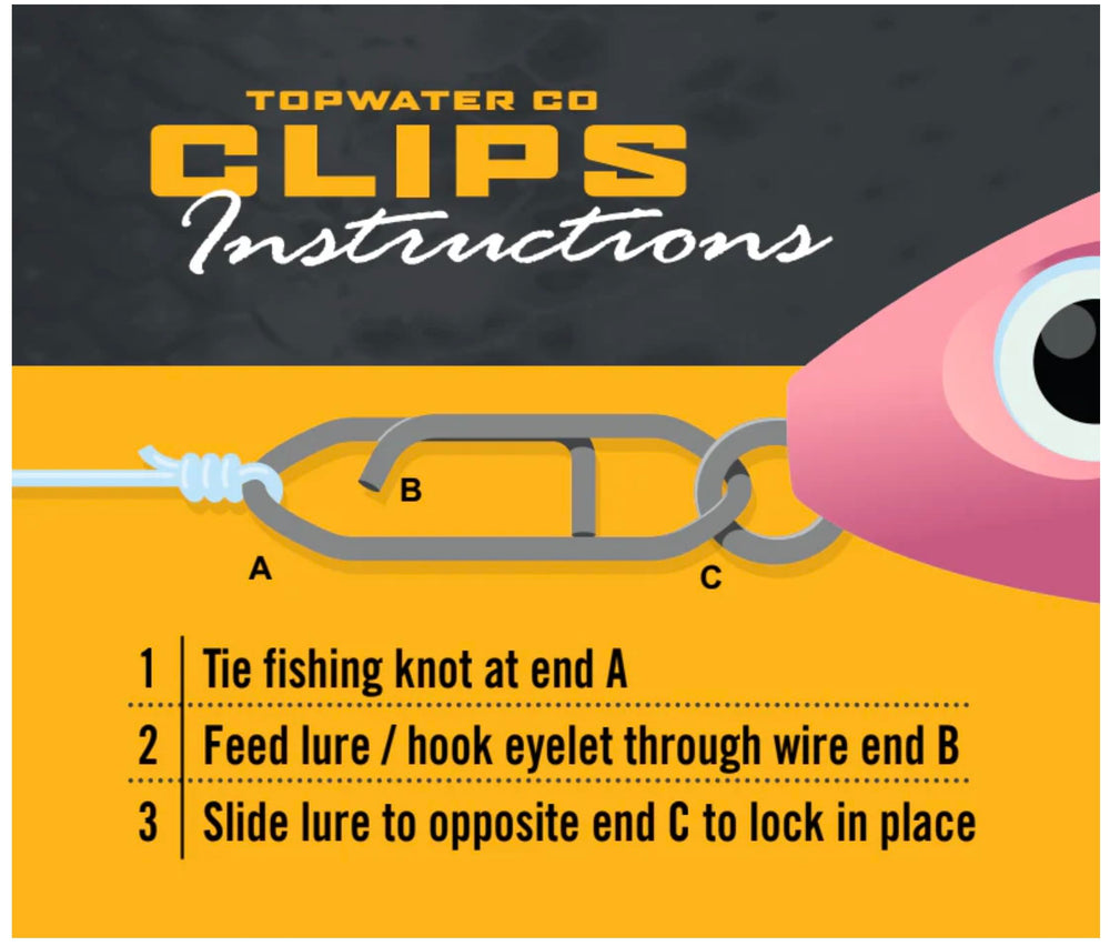 Top Water stainless steel speed clip closeup highlights corrosion resistance.