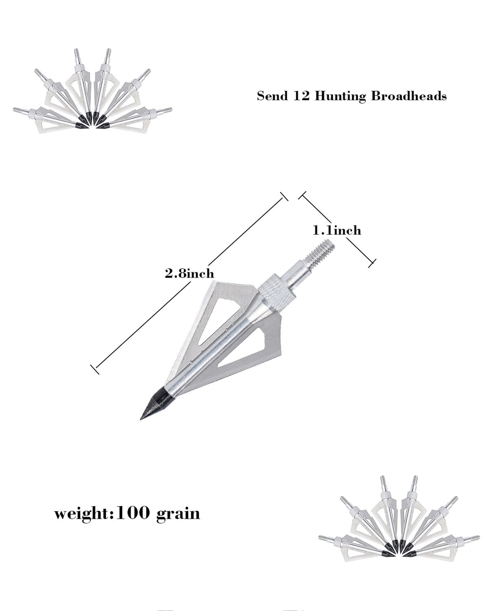 TOPARCHERY 3-blade broadheads 100 grain screw-in for quick setup and clean cuts