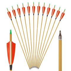 TOPARCHERY 30in carbon arrows with bamboo pattern finish for accurate target practice