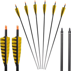 TOPARCHERY 32in carbon arrows in flight setup for precise target shooting