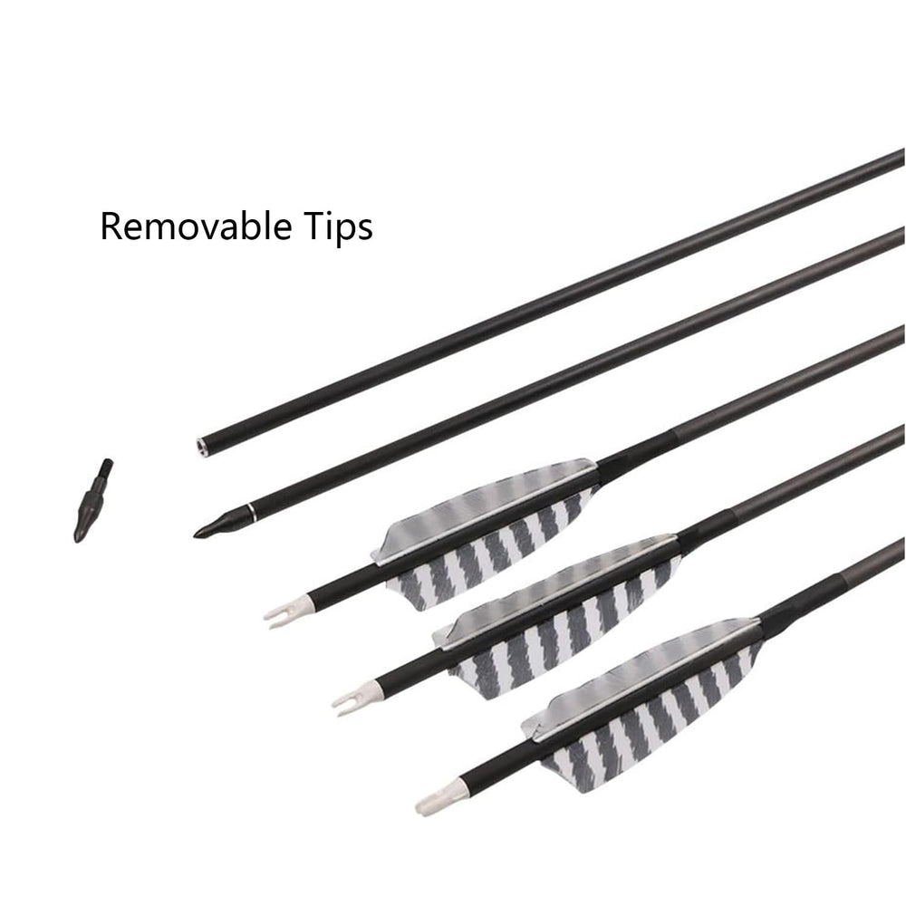 TOPARCHERY arrows with 4-inch turkey feathers for stable flight