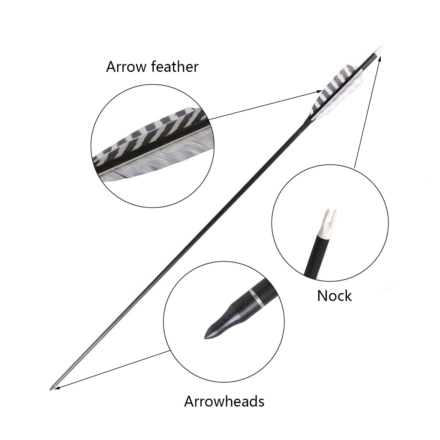 TOPARCHERY arrows with removable tips for easy setup and tuning