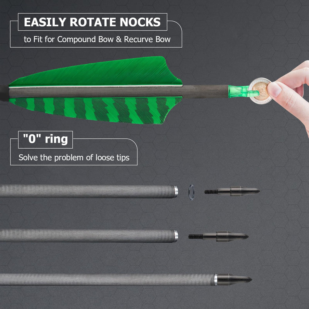 TOPARCHERY 400 spine arrows designed for stable performance on compound and recurve bows.