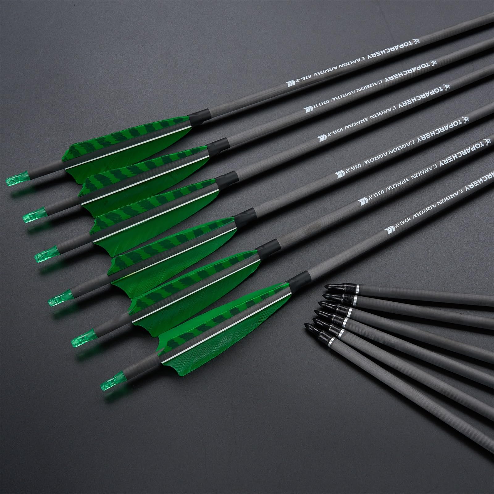 TOPARCHERY arrows with 7.8 mm outer diameter for smooth flight.