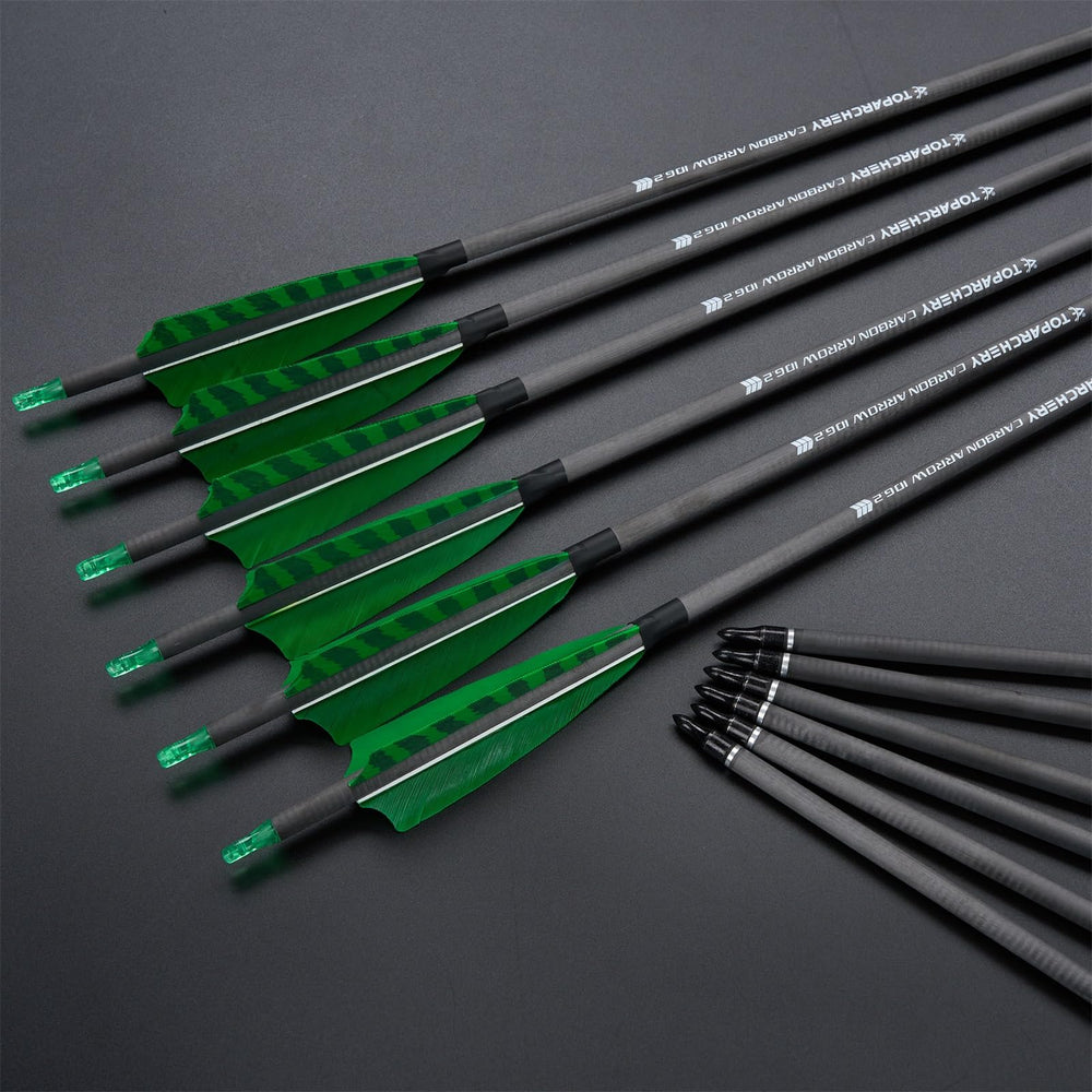 TOPARCHERY arrows with 7.8 mm outer diameter for smooth flight.