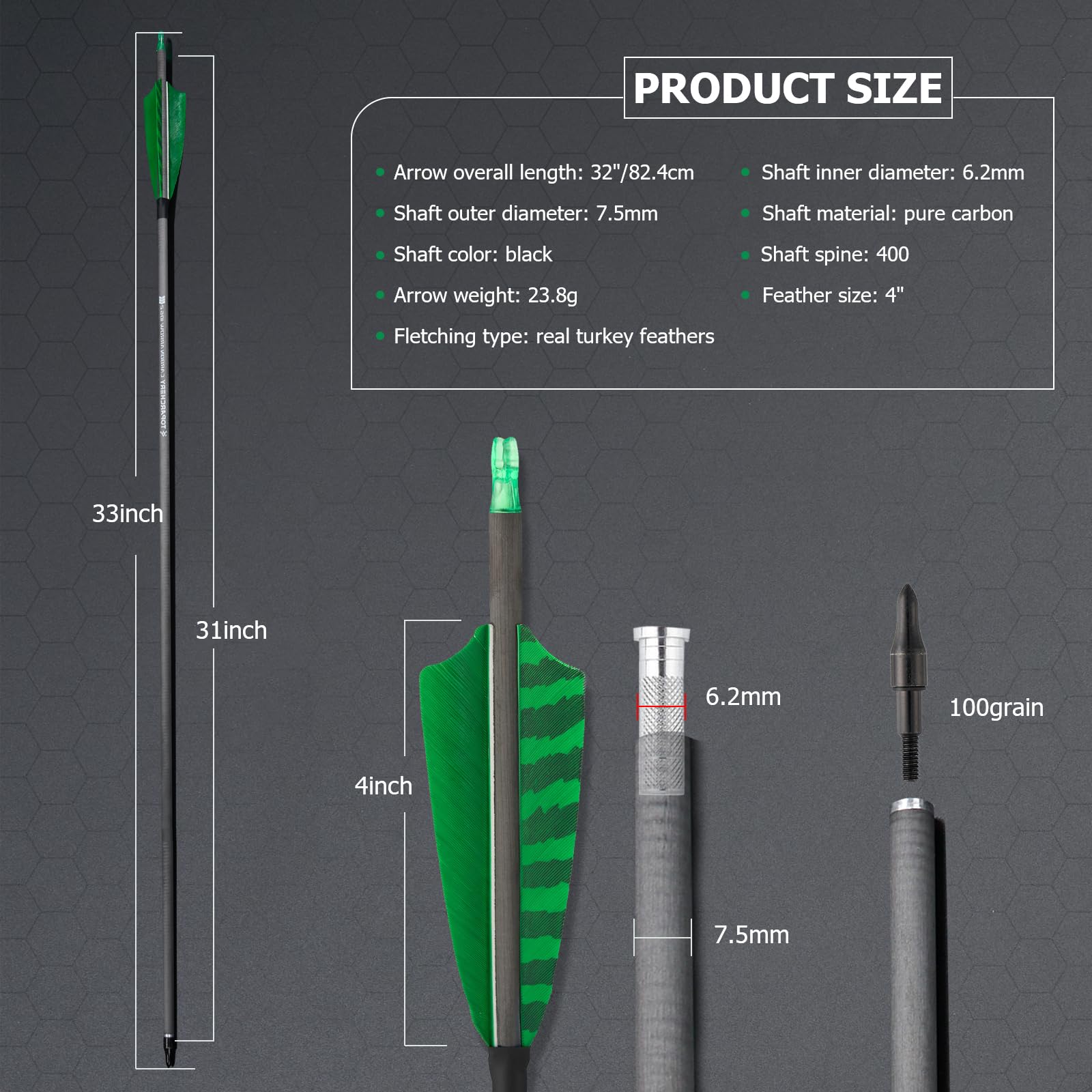 TOPARCHERY adjustable arrow nocks without glue for flexible bow compatibility.