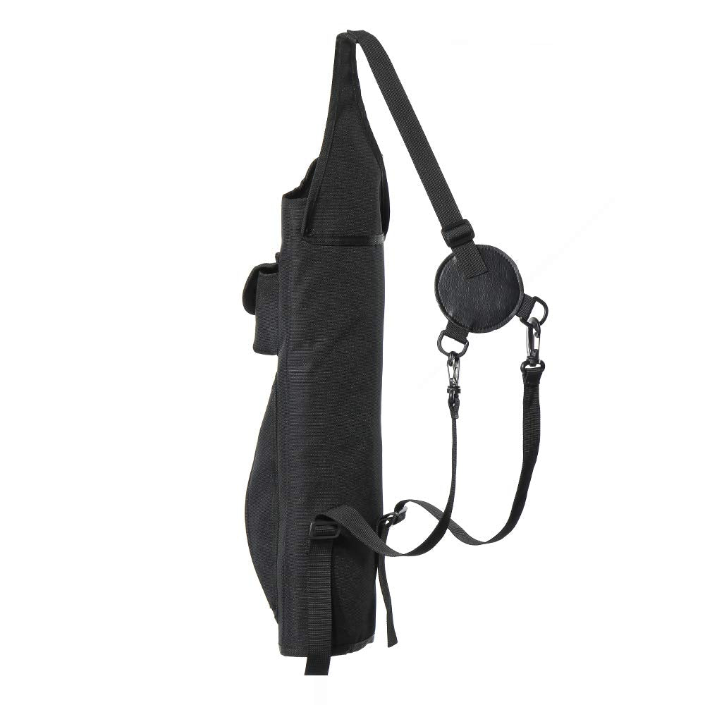 TOPARCHERY quiver with front pocket open storing gear during practice