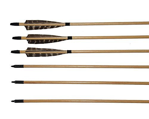 TOPARCHERY wooden arrow shaft 8mm diameter for stable flight.