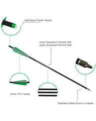 TOPARCHERY crossbow arrow with 4inch vanes for stable flight and accuracy