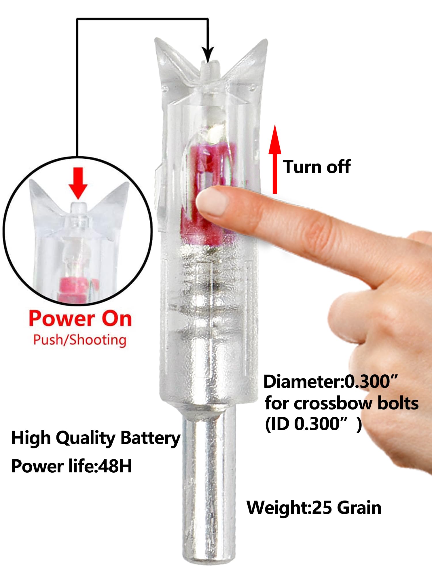TOPARCHERY lighted nocks installation steps for crossbow bolts.