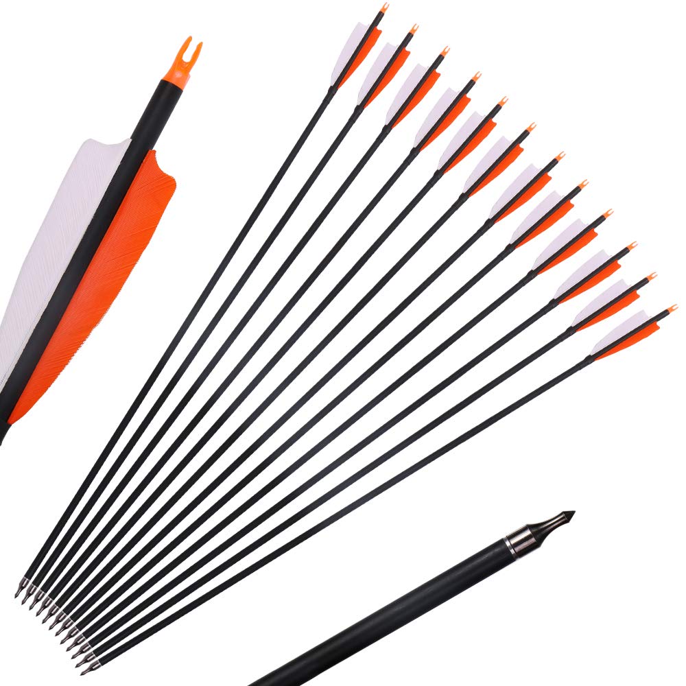 TOPARCHERY premium 30 carbon arrow closeup showing balanced shaft for accuracy