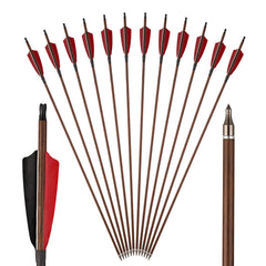 Toparchery premium 30-inch carbon hunting arrows with wood pattern for durable practice