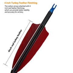 TOPARCHERY Premium turkey-feather fletching for stable flight and balance