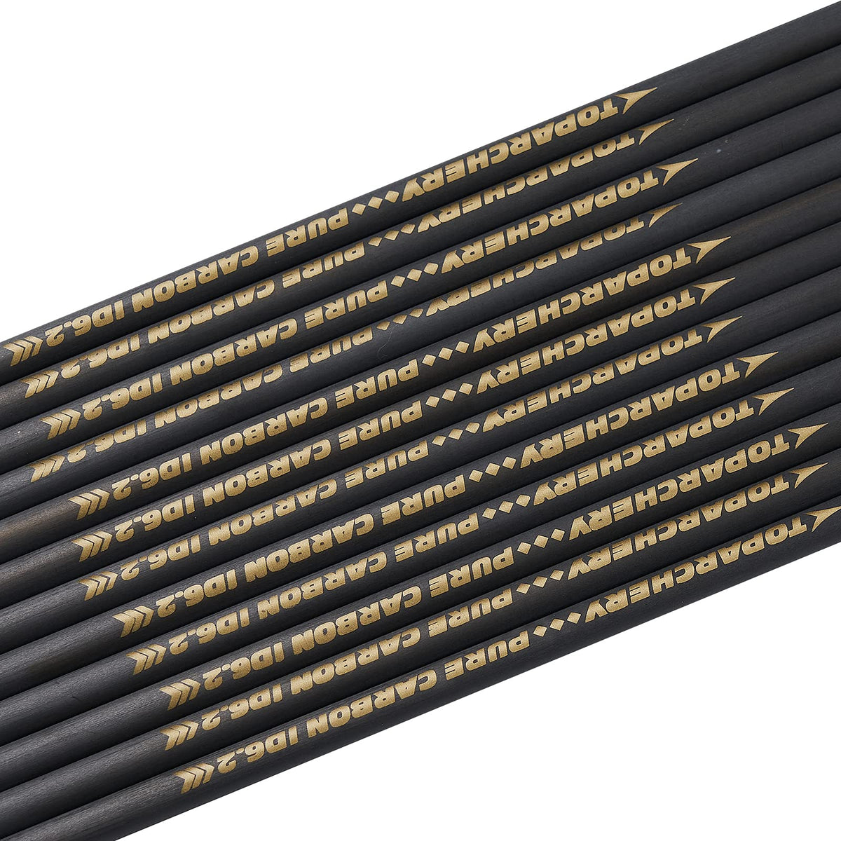TOPARCHERY pure-carbon arrow shaft 33in front view for precise flight and DIY arrow building.