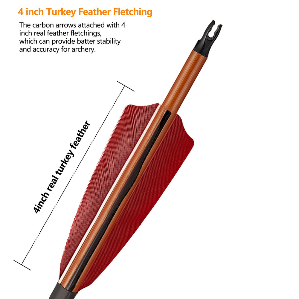 TOPARCHERY removable 100gr field point on arrow enables easy tip replacement.